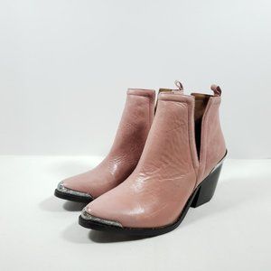 Jeffrey Campbell Cromwell Cutout Leather Western Boot - Pink 7M